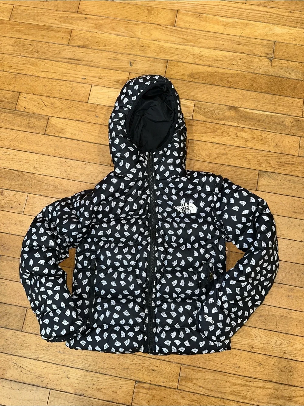 Girl’s The North Face reversible jacket zip hood long sleeve 600